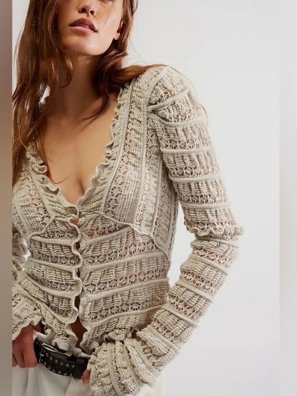 NWOT, WILD ROSES KNIT CARDIGAN" BY FREE PEOPLE" 🌺